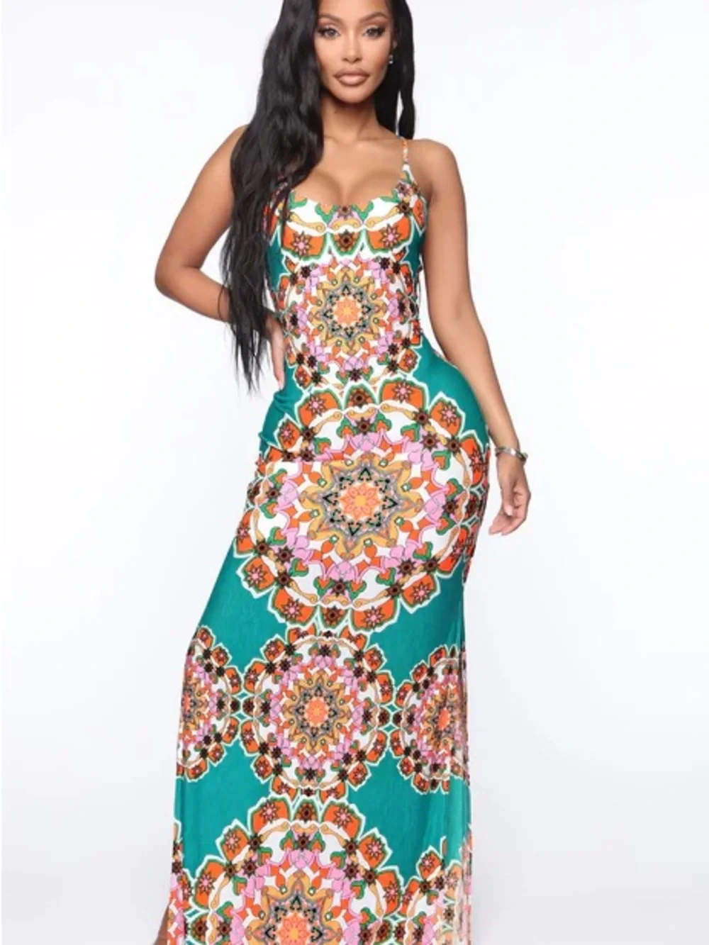 Fashion Nova Kaleidoscope Days Dress - Jade S - Picture 2 of 5